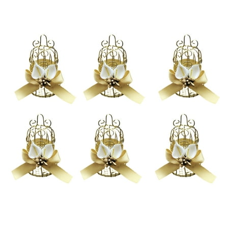 

6pcs Durable Candy Box with Intricate Hollow Pattern Baby Shower Display