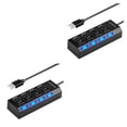 thumbnail image 1 of ZLight USB Hub 4/7 Port USB 1.1 Hub Splitter With ON/OFF Switch Multi USB C Hab Converter Adapter For PC Computer Accessories Black 4 holes 2Set, 1 of 6