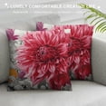 thumbnail image 3 of ONETECH  Throw Pillow Cases Cozy Fleece Colorful Dahlia Flower Flora Background Decorative Cushion Covers for Couch Bed Sofa Farmhouse Decoration Burgundy Grey, 3 of 5
