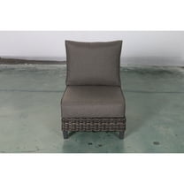 Sectional Sofa - Dark Gray & Light Gray Modular Outdoor Seating - Aluminum Frame - Seats 6