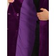 thumbnail image 5 of DARING DIVA Women's Velvet Lapel Double-Breasted Long Outerwear Winter Coats XS Purple, 5 of 7