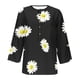 thumbnail image 3 of Tops de Algodón para las Mujeres Impreso Botón 3/4 Manga Suelta Tee, Suave Casual 3/4 Manga Superior, 3 of 4