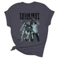 thumbnail image 4 of TayIor Sw1ft Chemises, Tyler Sw1ft Merch, Tyler Sw1ft, Mode Décontractée Imprimée Col Rond Manches Courtes Chemises Blouse Femme Graphique Amateur de Musique TKFASHION Argent TG, 4 of 5