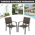 thumbnail image 6 of Nuu Garden 7 Pieces Patio Dining Set, Large Rectangle Metal Table with 1.57’’ Umbrella Hole, 6 Wicker Dining Chairs, Mixed Color and Weather-Resistant, Black, 6 of 10