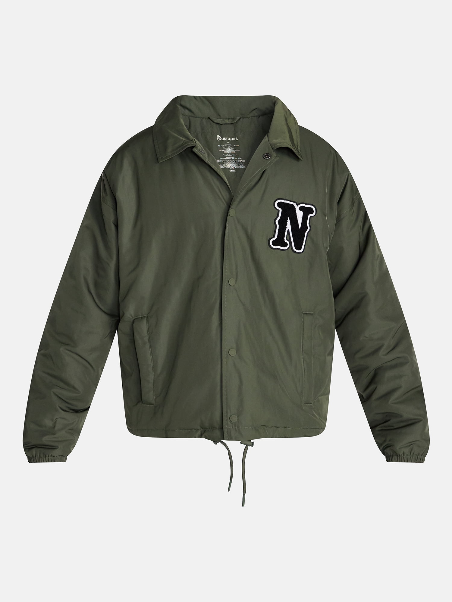 No Boundaries Coaches Jacket with Long Sleeves, Men's S-3XL