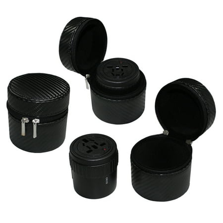- Universal Travel Adaptor with Case Plug UK AU USA EURO Black Carbon Fiber Power Supply