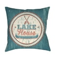 thumbnail image 1 of Surya LTCH-LKHS-2626 Litchfield 26" Wide Square Novelty "Lake House" Polyester Outdoor, 1 of 1