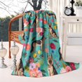 thumbnail image 2 of German Shepherd Dog and Flower Blanket,Comfortable Soft Flannel Throw Blanket,All Season,Warm Lightweight Blankets for Sofa Bed Couch Living Room Chair,50"x60"(130x150cm), 2 of 4