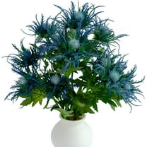 Viworld Blue Artificial Thistle Flowers Bouquet 4 Packs 26 inches 3 Heads Fake Plants for Home Wedding Kitchen Office Nursery Decor