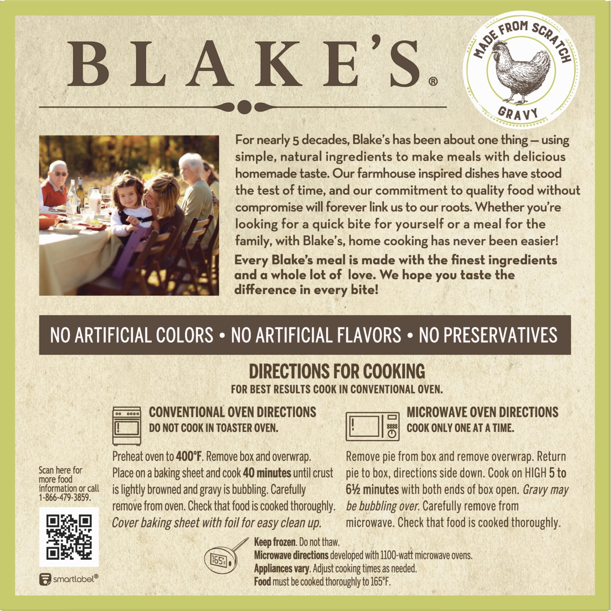Blake's Chicken Pot Pie, 13g Protein, Frozen Meal, 8 oz