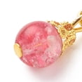 thumbnail image 4 of 100 pc Round Baking Painted Glass Round Bead Pendant Decorations with Alloy Lobster Claw Clasps Clip-on Charms for Keychain Purse Backpack Ornament Stitch Marker Mixed color 29.5mm, 4 of 5