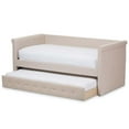 thumbnail image 3 of Bowery Hill Modern Fabric Modern Daybed with Trundle in Beige, 3 of 7