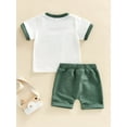 thumbnail image 4 of Genuiskids Infant Baby Boys 2Pcs Summer Outfits Short Sleeve Letter Print T-Shirts + Pocket Shorts Set, 4 of 8