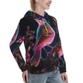 thumbnail image 2 of Yiaed Glowing Leaf Bird Print Womens Casual Hoodies Crew Neck Long Sleeve Sweatshirts With Pocket Pullover Tops Women's Hooded Sweatshirt-X-Large, 2 of 5