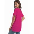 thumbnail image 6 of Women's Tshirts Casual V Neck Short Sleeve Loose Summer Tunic Tops, 6 of 6