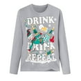 thumbnail image 3 of Camisas Navideñas Para Mujer Camisetas de Manga Larga Estampado de Bebidas Sudadera Con Cuello Redondo Informal Blusa Odeerbi ODB209802, 3 of 6