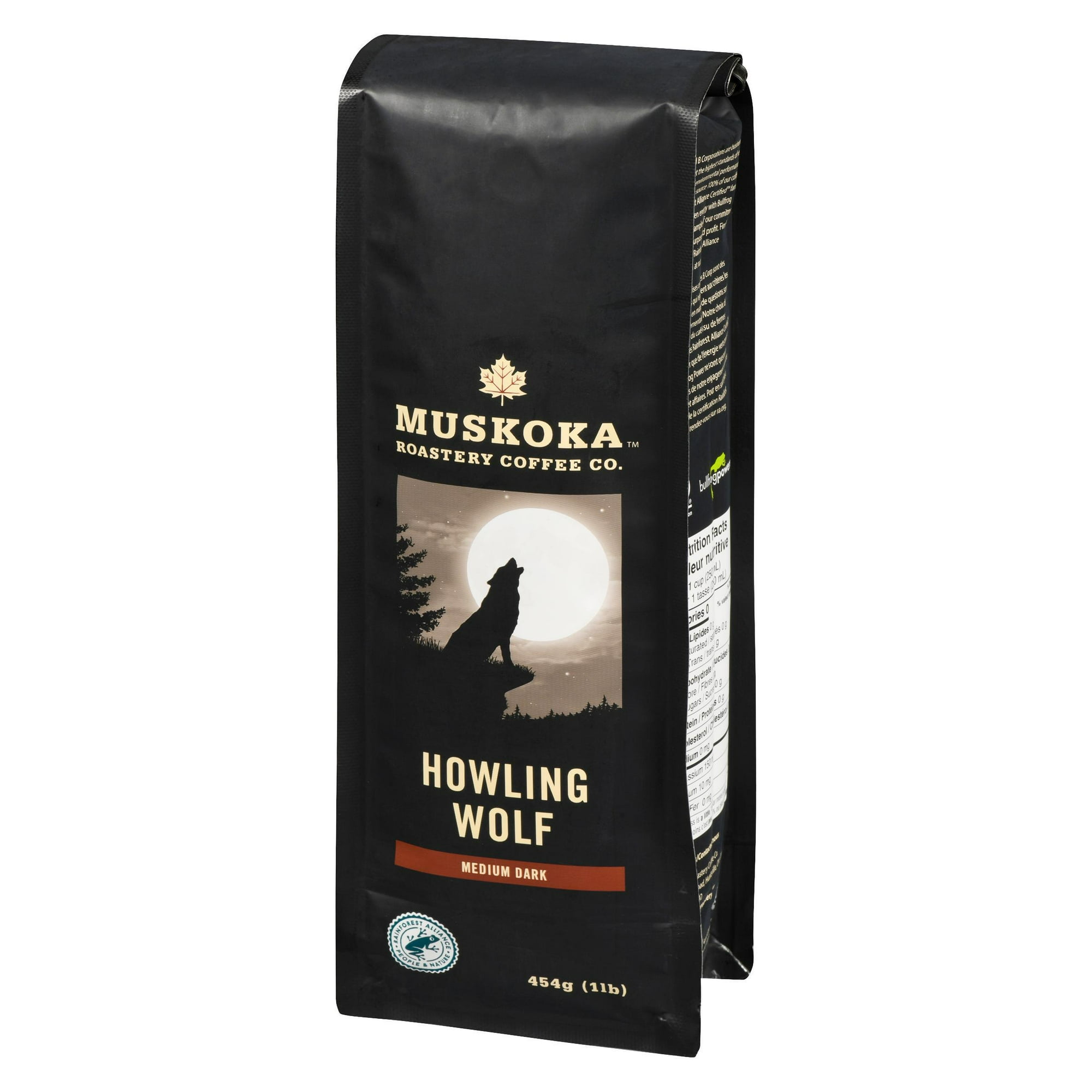 Café moulu Loup Hurlant de Muskoka Roastery Coffee Co. à torréfaction moyenne foncée