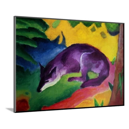 1911 Light Mount - Blue Fox, 1911 Animal Expressionism Wood Mounted Print Wall Art By Franz Marc
