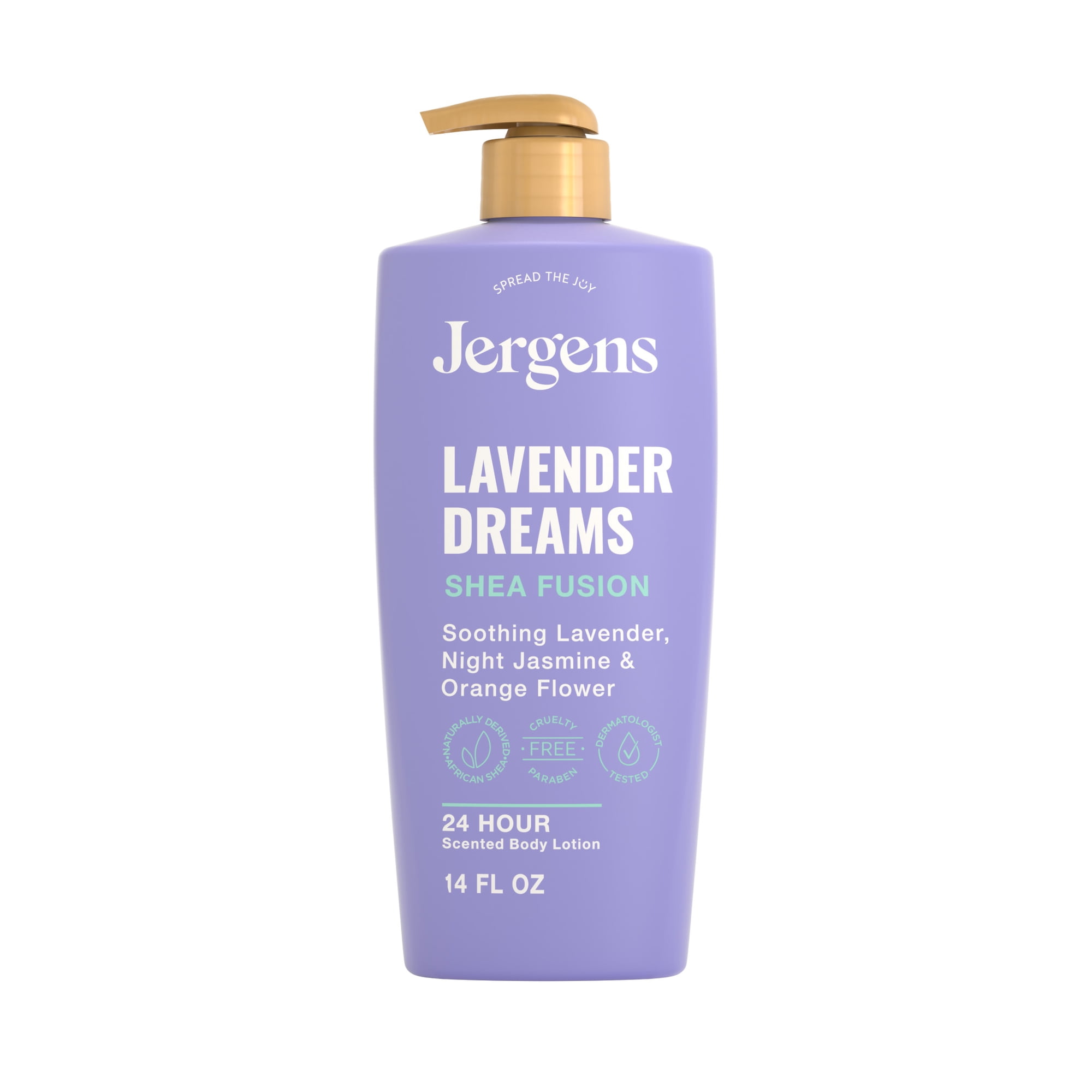 Jergens Shea Fusion Lavender Dreams Scented Body Lotion, Moisturizer for Dry Skin, 14 fl oz