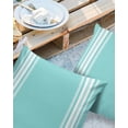 thumbnail image 3 of Outdoor Throw Pillow Cover Minimalist Line Art Waterproof Cushion Covers 2 Pack White Stripe on Light Teal Blue Pillow Cases Home Decoration for Patio Garden Couch Sofa, 3 of 7