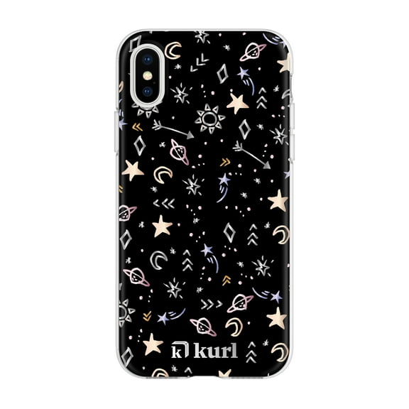 kurl iPhone XS and iPhone X Printed Fashion Case - Metallic Stars Design
