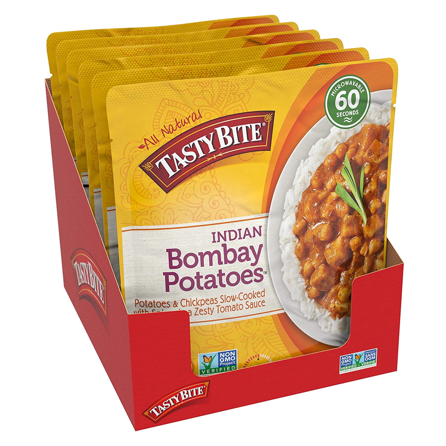 Tasty Bite Indian Bombay Potatoes, Microwaveable Ready to Eat Entr?e, 10 Ounce (Pack of 6)