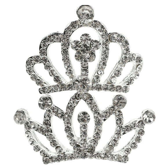 2Set Princess Crown Mini Crown Headband for Toddler Girls with Rhinestone Tiara and Hair Comb