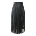 thumbnail image 4 of XISAOK Womens High Waist Faux Leather Tassels Skirt for Body Harness Punk Party Clubwea, 4 of 20