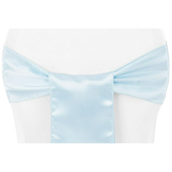 10 Pcs, Standard Satin 6" W X 108" L Chair Sash - Baby Blue For Wedding & Event Decor