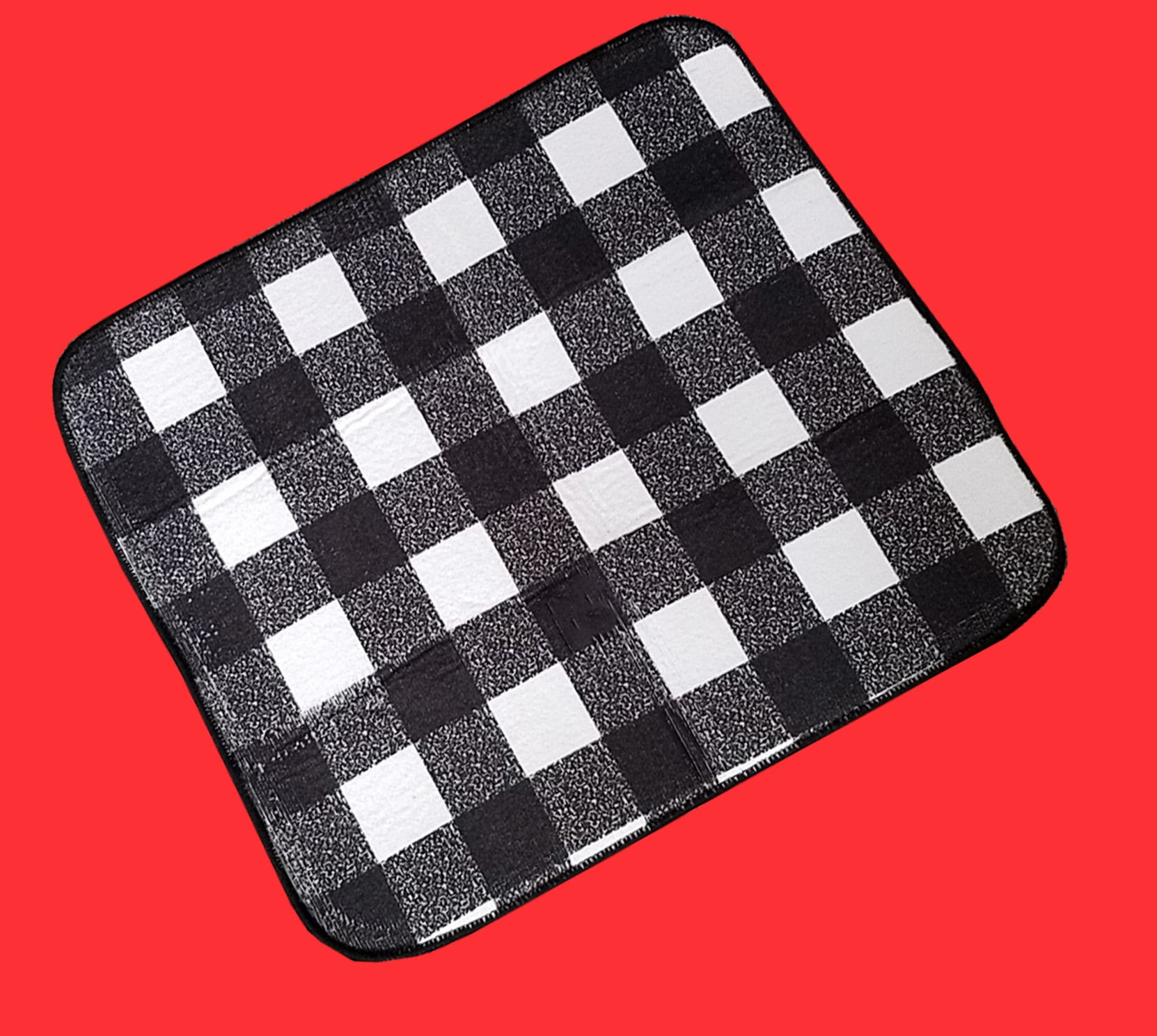 Blue 2-Piece Dish Drying Mat Set 16x18 Buffalo Classic Check Plaid