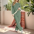 thumbnail image 2 of Women 2 Piece Outfits Long Sleeve Long Pants Crewneck Loose Fit Pollover Sweater,Comfort Sweatsuits for Women,Long Sleeve Pajama Set for Women,Size:M, 2 of 4