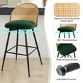 thumbnail image 5 of ANMINY Swivel Rattan Bar Stools, 29" Counter Height Set of 4, Upholstered Chairs Barstools with Full Back and Metal Legs Modern Boucle Fabric Seat for Kitchen Island, 5 of 11