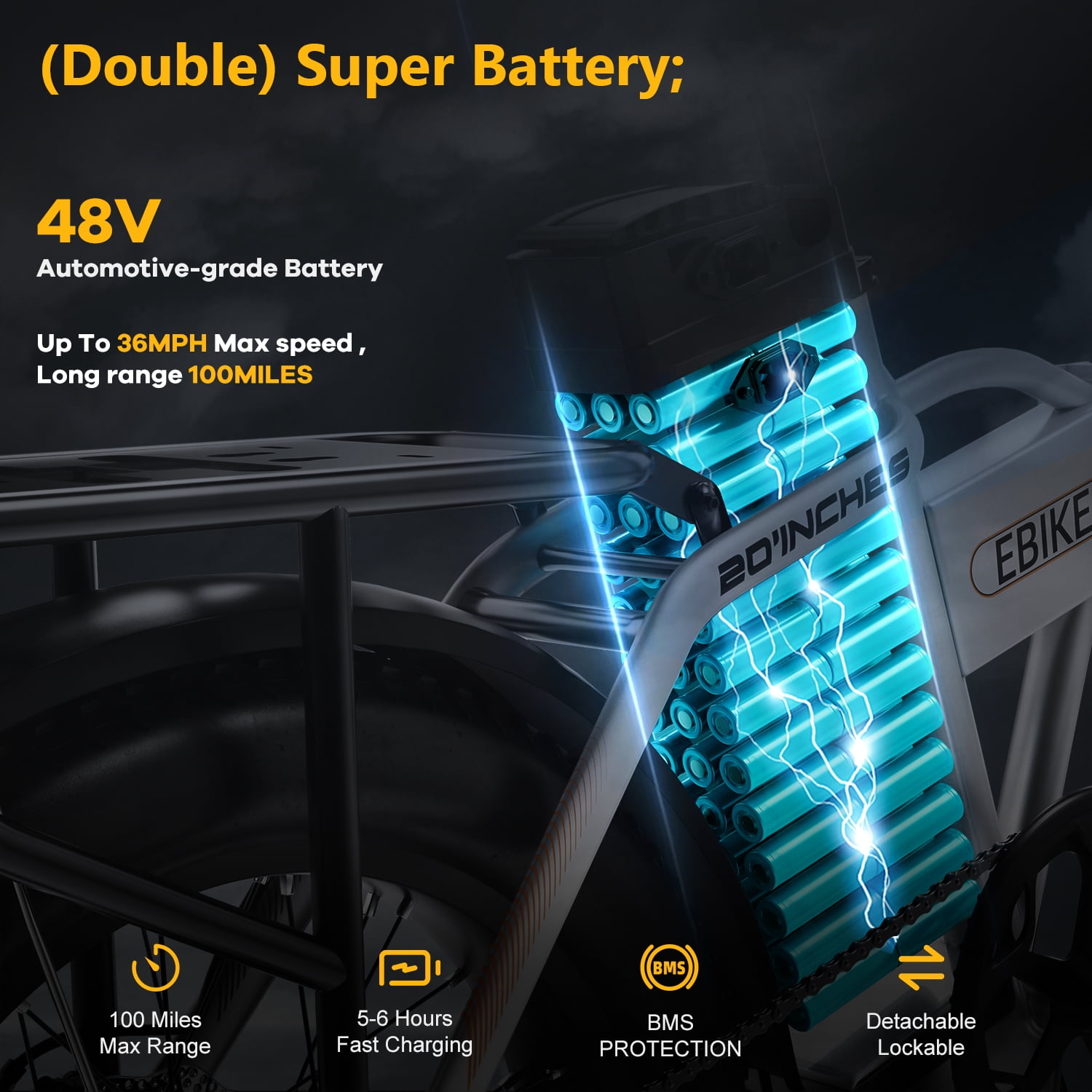 AOANGO 1000W Folding Electric Bike, 48V 20.8AH Removable Battery, 30+MPH 80 Miles, 20" Anti-Slip Fat Tire All Terrain Adult Commute Ebike