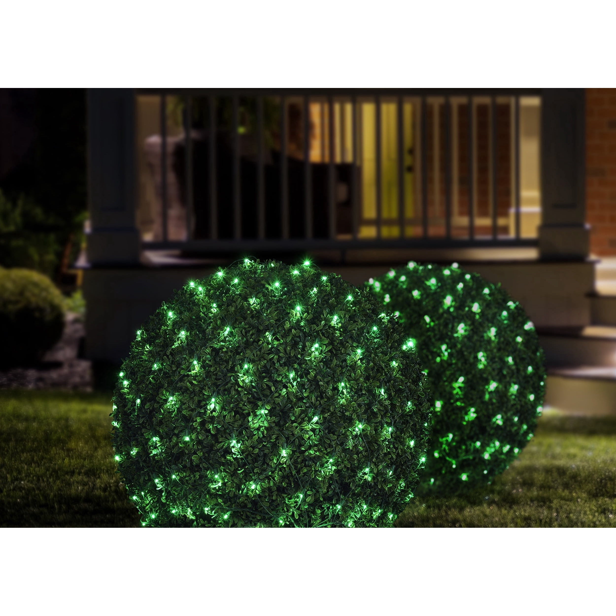 Indoor/Outdoor 150-Count LED Christmas Net Lights, Green, Green Wire, 6' x 4', by Holiday Time