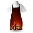 thumbnail image 3 of Landscape Apron Arabic Dubai Downtown with Cityscape Skyscrapers Sunset Middle East City Photo, Unisex Kitchen Bib Apron with Adjustable Neck for Cooking Baking Gardening, Multicolor, by Ambesonne, 3 of 3