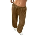 thumbnail image 4 of Baggy Sweatpants, Audhol Womens Wide Leg Sweatpants Elastic Waist Baggy Sweatpants Comfy Soft Active Casual Loose Pants Sweatpants for Women Brown, L, 4 of 6