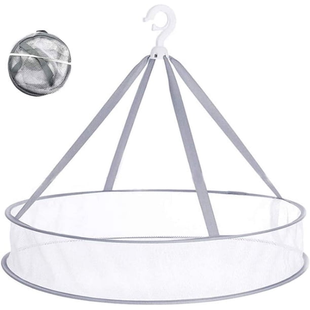 Tendedero de ropa plegable, secador de ropa colgante de malla para suéter, lencería, juguetes, hierbas