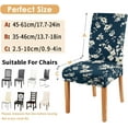 thumbnail image 4 of Blue Dining Chair Covers Set of 6,White Floral Stretch Parsons Chair slipcovers,Kitchen Spring Summer Decor Chair Seat Cover Protectors(Blue Flowers,6 Pack), 4 of 6