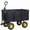 Black, variant on GDF Studio 3-in-1 Oversized Steel Garden Cart with Removable Sides and Mesh Tray, Black