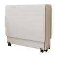 thumbnail image 3 of Foldable Drop-Leaf Dining Table with 6 Wheels & 2-Tier Storage Shelf | Space-Saving Design for Small Spaces | 47.2" L x 23.6" W x 30.3" H, White, 3 of 11