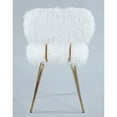 thumbnail image 5 of Trent Home Faux Fur Accent Chair in White with Gold Legs, 5 of 7