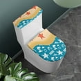 thumbnail image 3 of HELLHERO Beach Starfish Adjustable Polyester Fabric Bathroom Toilet Lid Cover Set Universal Toilet Lid Seat Cover Set & Stretch Fit for Hotel Home, 3 of 6
