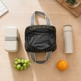 thumbnail image 4 of JHyouerji Large Capacity Insulated Lunch Cooler,Black Waterproof Oxford Carry Handbag 9x8x6 Inch for Travel Park Office Picnic Food Organizer, 4 of 8