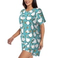 thumbnail image 2 of Lsque Cartoon Funny Goose Women's Short-Sleeved Pajama Set - 2 Piece Soft and Lightweight Sleepwear Set-3X-Large, 2 of 9