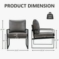 thumbnail image 3 of Bonzy Home Modern Armchair with Metal Frame,Leather Arm Chair Plush Upholstered Accent Chair for Living Room, Bedroom, or Office(Max 300lbs,Black), 3 of 11