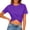 Purple plus size knot front crop top a1, variant on Women Plus Size Knot Front Crop Top Short Sleeve Casual T-Shirt Solid Color Blouse Summer Vacation Fashion Clothes, Pink 2XL