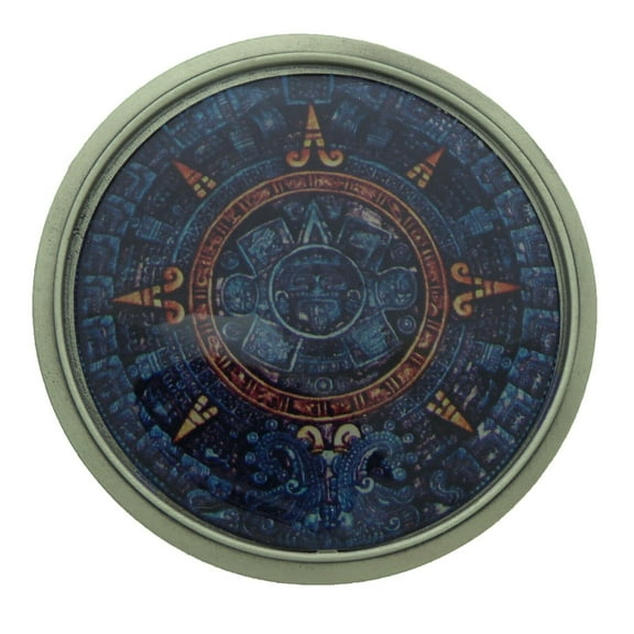 Aztec Indian Roots Pewter Azteca Calendar Belt Buckle Mayan Calendario Azteca
