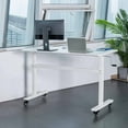 thumbnail image 3 of Stand Steady Tranzendesk 55 Inch Standing Desk | Easy Crank Height Adjustable Sit to Stand Workstation | Modern Ergonomic Desk Supports 3 Monitors | Perfect for Home & Office (55"/ White), 3 of 8