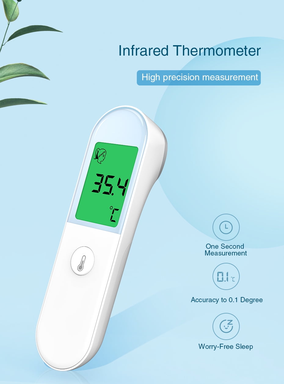 No-Touch Forehead Thermometer for Adults, Infrared Digital Thermometer for Kids, Touchless Baby Thermometer, Accurate Reading with Large Display, Mute Mode, Memory Recall, Fever Alarm