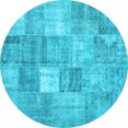 thumbnail image 1 of Ahgly Company Indoor Round Abstract Light Blue Contemporary Area Rugs, 3' Round, 1 of 4